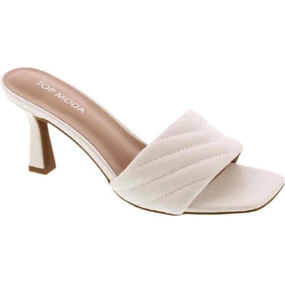 Square toe heeled mule sandals By top moda - Picture 1 of 2